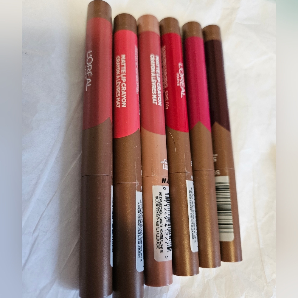 L'Oreal Matte Lip Crayons in cool colours